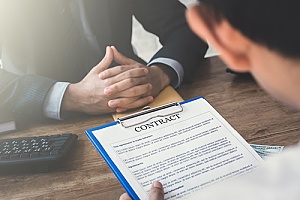 an employer reviewing a contract with an employee