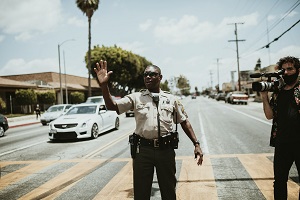 Camera Person Recording Police Officer During Black Lives Matter Protect