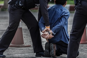 police steel handcuffs police arrested professional police officer