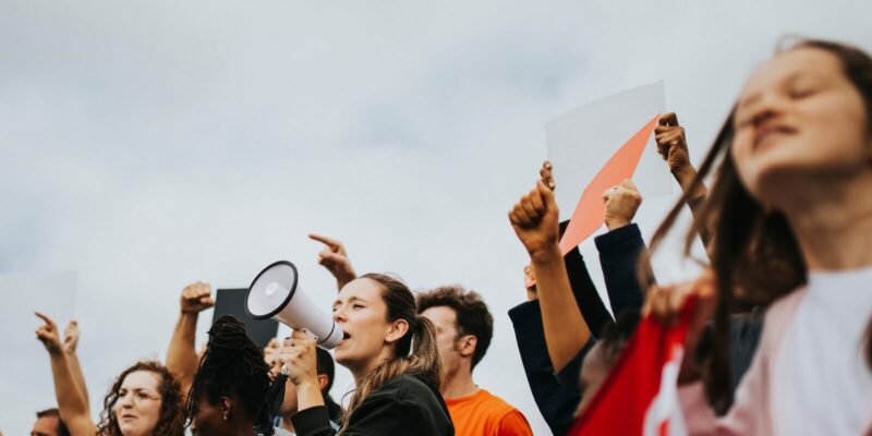 group of american activists is protesting